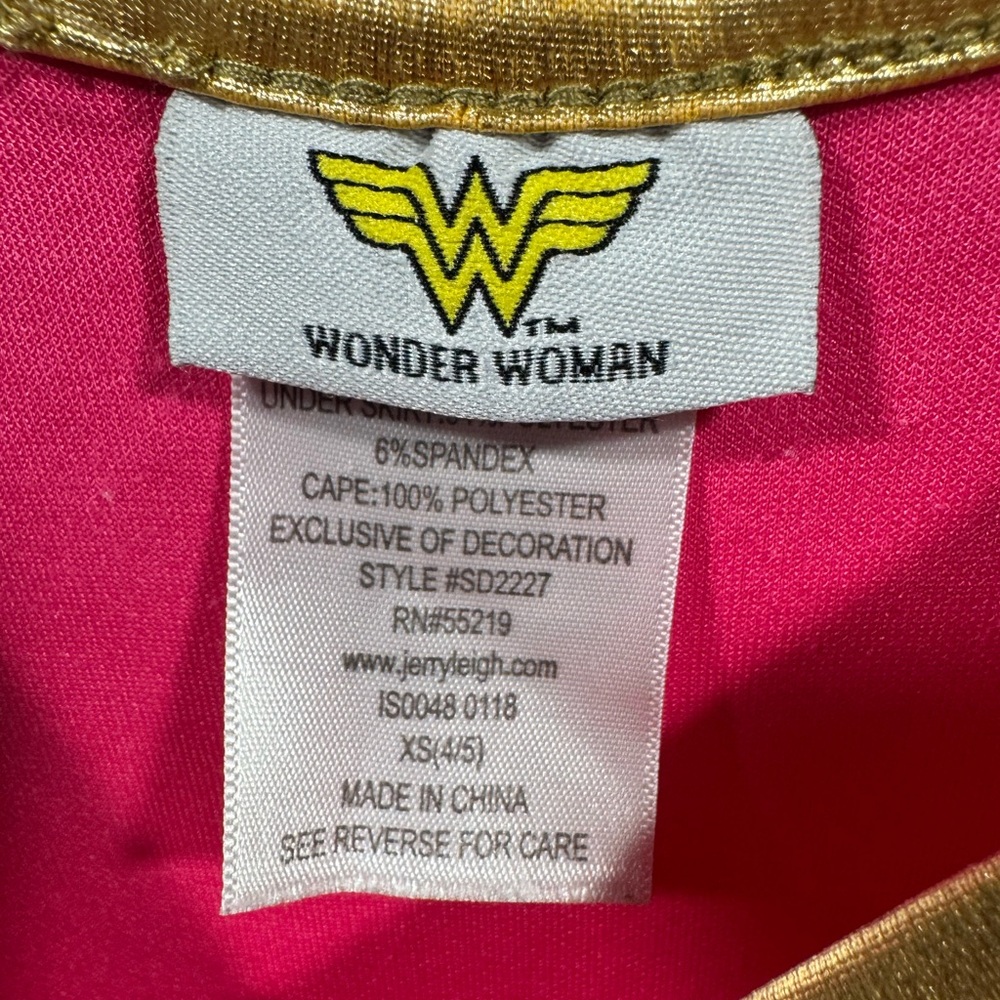 DC Wonder Woman Kids Costume Dress - Pink and Blue with Gold - Picture 4 of 8